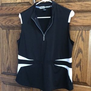 Jamie Sadock large black and white golf shirt.